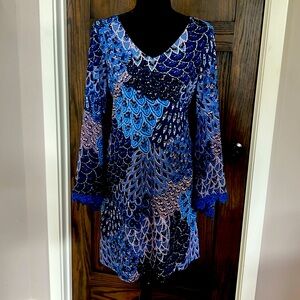 Multi-colored Blue Dress Size Petite Small